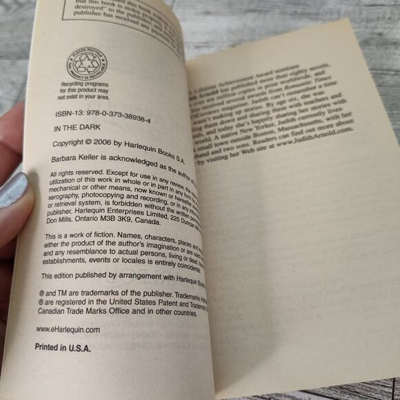 In the‎ Dark Hotel Marchand by Judith Arnold 2006 Harlequin Romance Intrigue - Picture 5 of 12